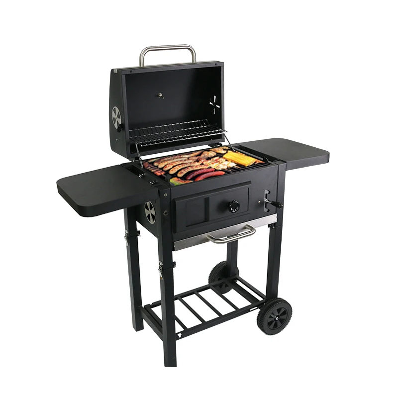 

18 inch charcoal bbq grill and smoker trolley outdoor bbq grills