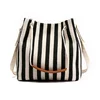 custom Hot selling STRIPE BAG CANVAS STRIPED WORKING HANDBAG canvas stripe working tote bag factory with low price