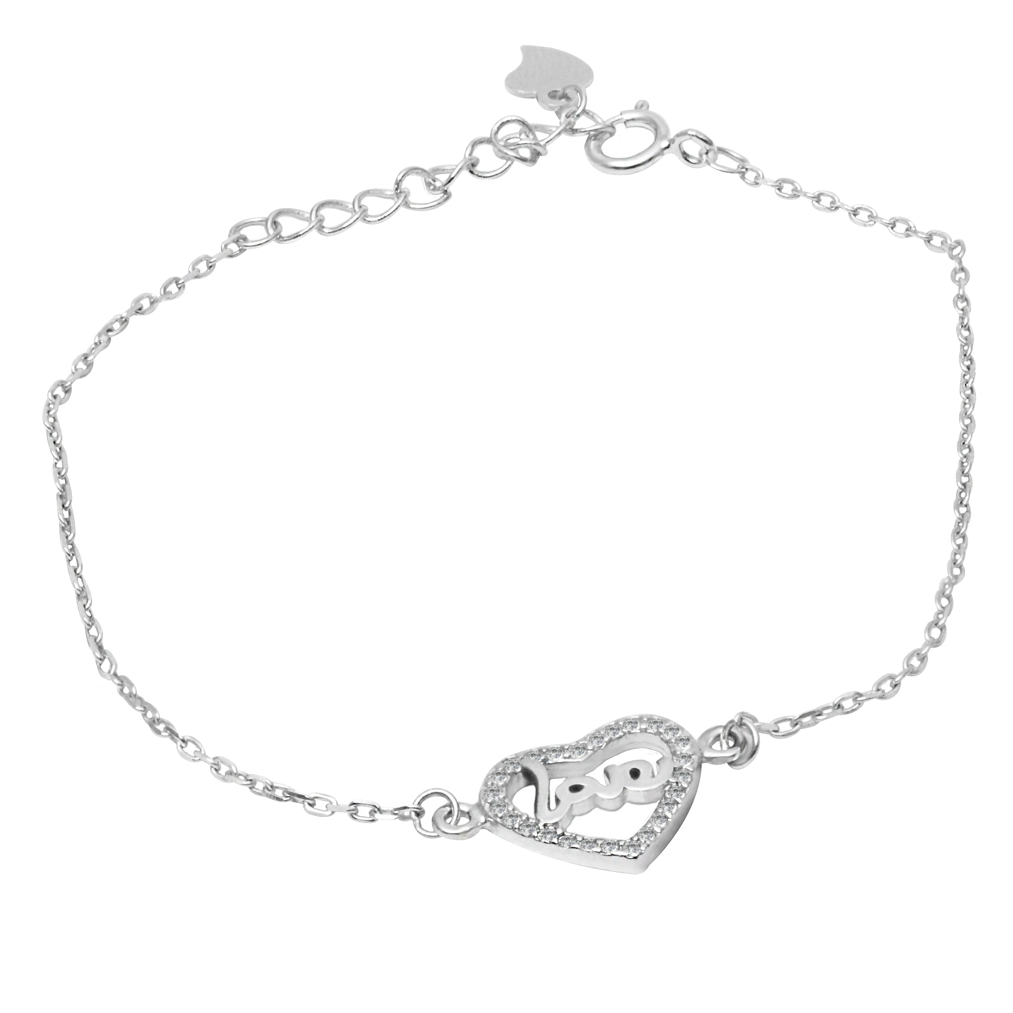 

Wholesale Minimalist Heart-Shaped 925 Sterling Silver Lady Charm Bracelet