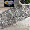Abstract design 150cm*25cm black yarn corded eyelash lace trim