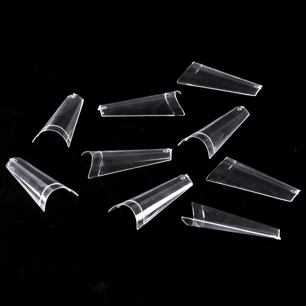

500pcs/Box French Ballet Coffin False Acrylic Nails Art Tips, Clear/natural