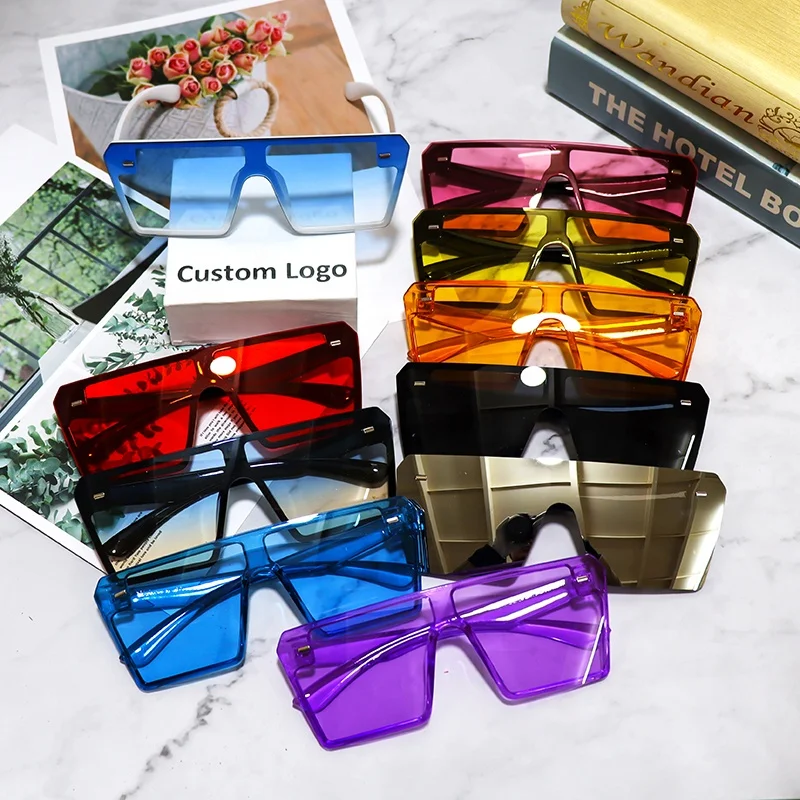 

New Rimless Fashion Sunglasses Cross Border Hot Style Net Celebrity One Piece Sunglasses, 14 color