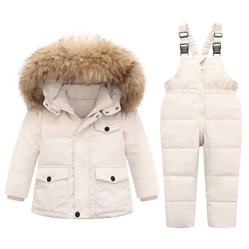 

2021 Comfortable Blue Infant Girls Down Coat Jumpsuit Windproof Ski Suit