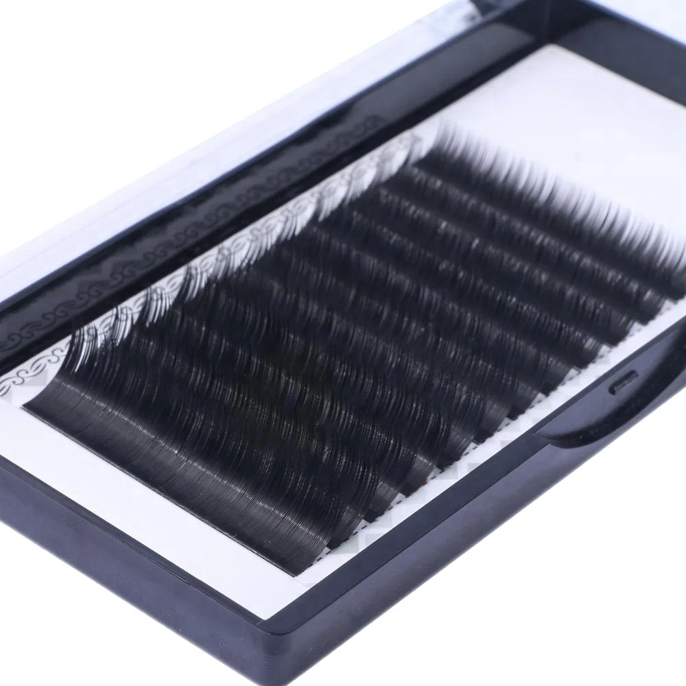 

J B C CC D DD U M L L+ own brand eyelash extension case individual lashes mink eyelash extensions 0.03mm, Black/matte black