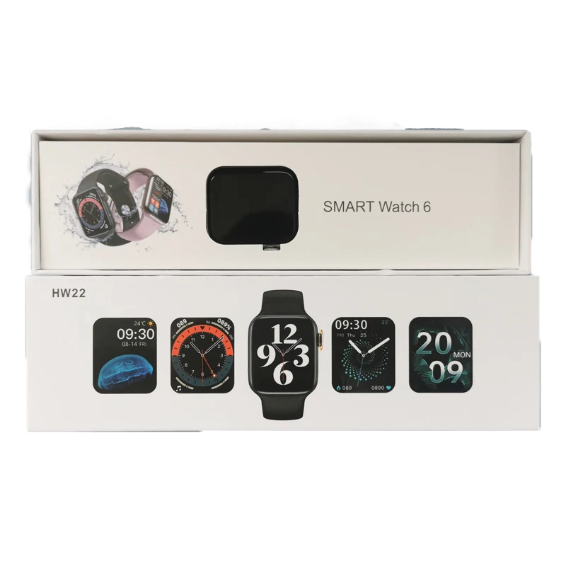 

HW22 1.75 Smart Watch series 6 BT Call Heart Rate Blood Pressure ECG Games Wireless Charging IWO Reloj original Smartwatch, Black white gold