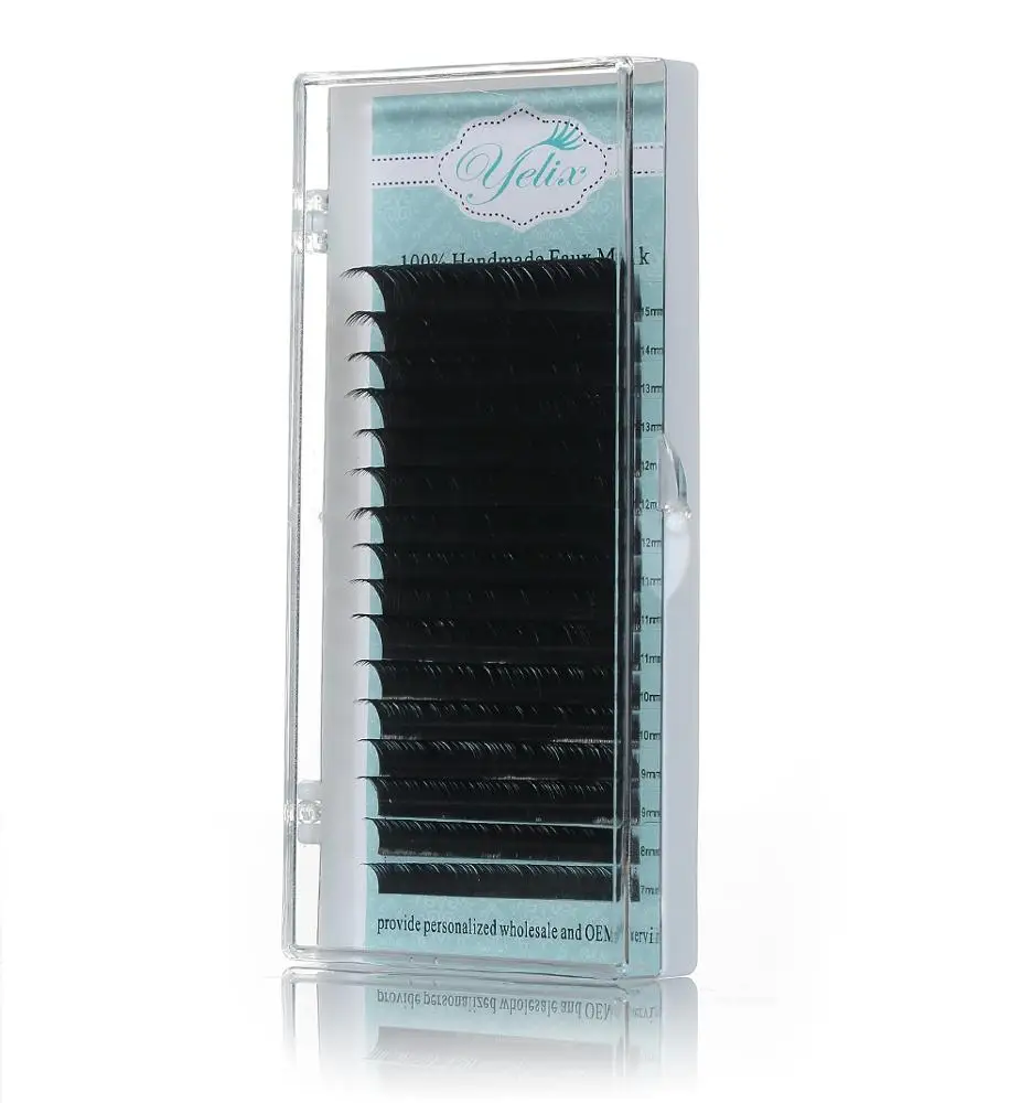 

Natural Glossy Black 7-15mm Mix Length Individual False Eye Lashes Bulk Price for Eyelash extensions