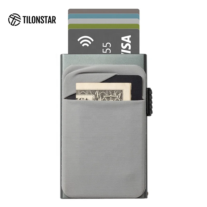 

Pop Up Bank Card Case Rfid Blocking Passport Holder Minimalist Metal Wallet