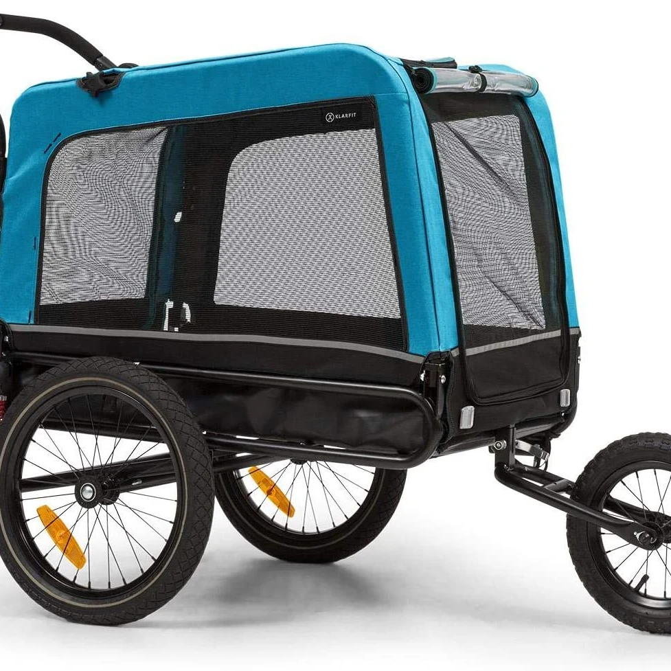 

Dog Stroller 3 Wheels Oxford Canvas Foldable Mesh Dog Buggy Dog Trailer for Outdoor Travel