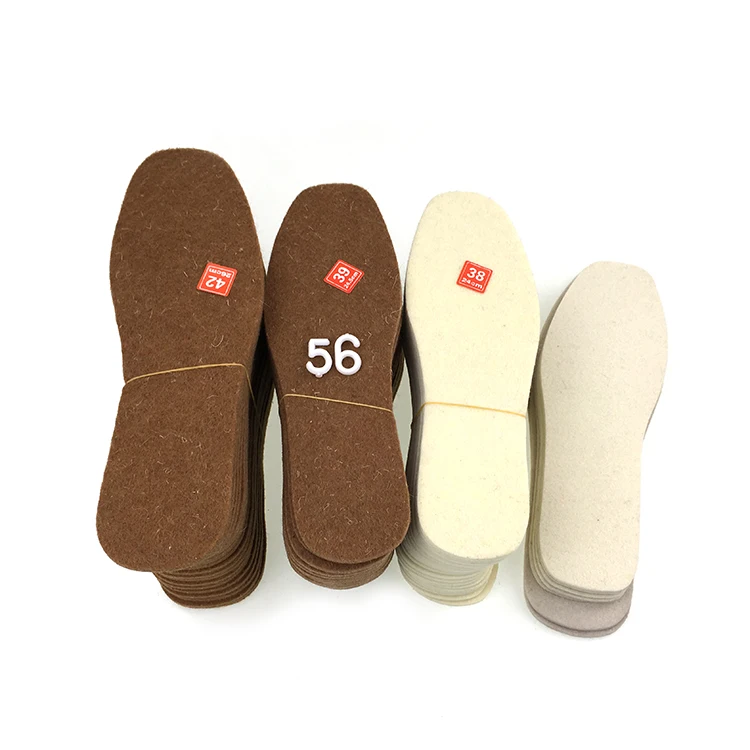 

Upin Factory direct custom Beige Brown Warm Cozy Premium Felt Shoe Insoles for Men and Women, Customized