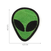 

reliable manufacturer iron embroidery green alien patches for clothing