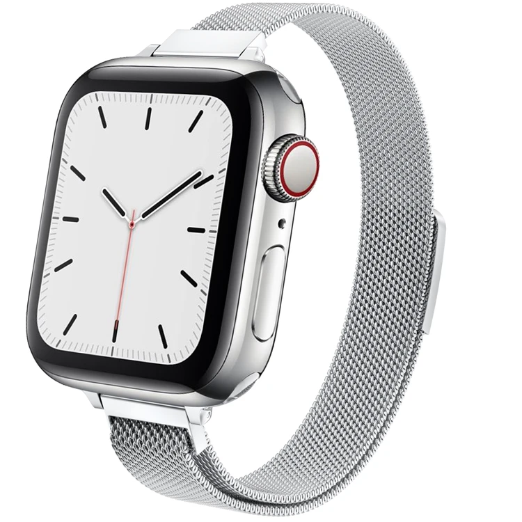 

Custom Fashion Design Ladies Elegant White Stainless Steel Band Strap 44mm Smart Watch Strap, 5 colors