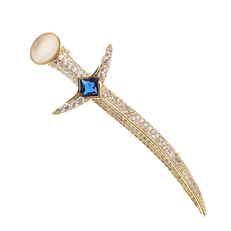 clear crystal zircon sword brooch pin Alibaba