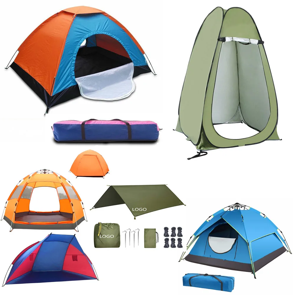 

Easy fast open beach Tent for 3-4person portable outdoor pop up tent family waterproof camping tent