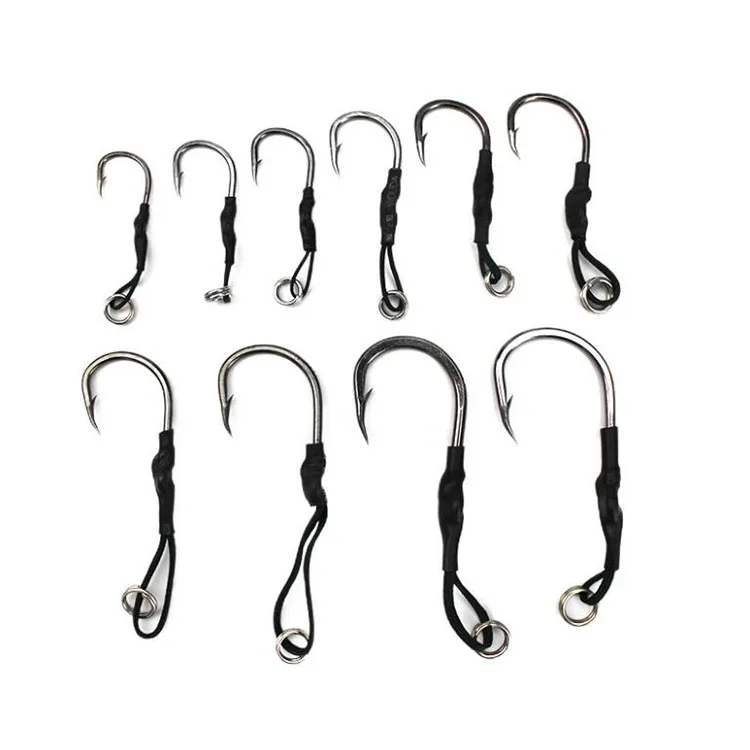 

WEIHE 1/0 to 10/0 high carbon jig hook steel fishing singlehook fishing assist hooks with barb