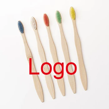 

Wholesale eco friendly biodegradable adult travel hotel colored natural custom logo bamboo toothbrush, White,yellow,red,green,blue,black,purple,pink
