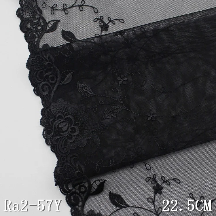 

black flower 22cm dress clothing designs embroidery lace, Black/lavender