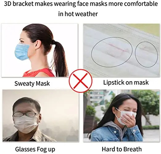 
3D masked support guard Reusable Inner Support Frame Disposable Masking Stand Face Masking Holder for Comfort Breathing 