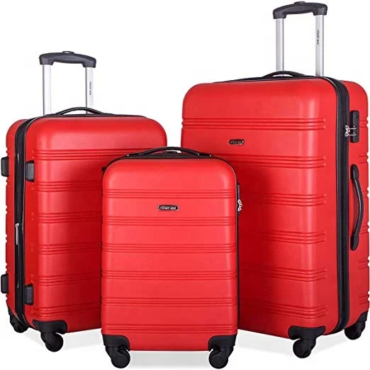 

Hot Sell ABS 3 pcs 4 Wheel Hard Shell Travelling Spinner Luggage sets Trolley Bags Travel Luggage for Men and Women, Colorful