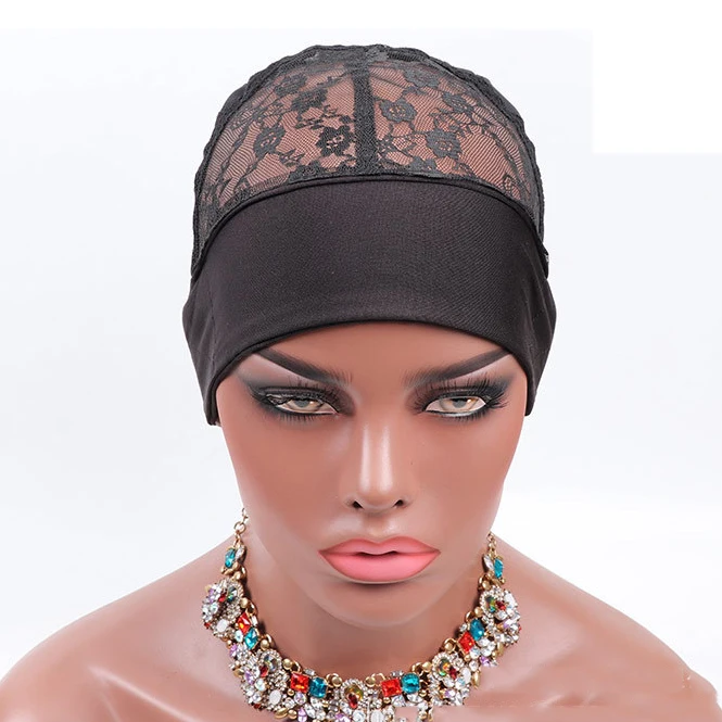

New style wig hair band headband adjustable wig cap lace ice silk headband wig cap, Black