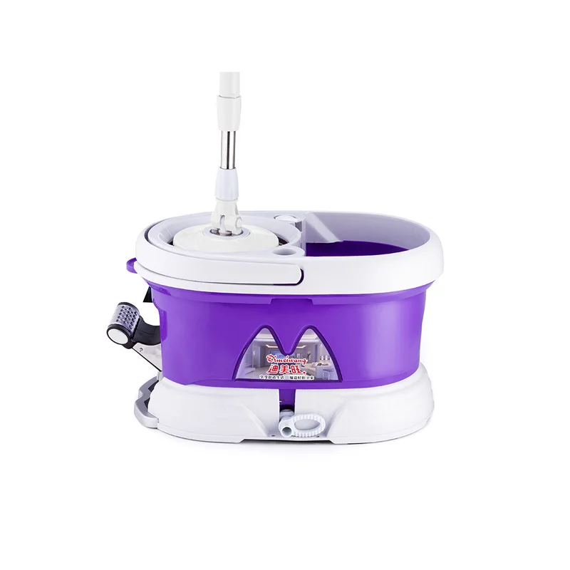

New life Detachable Washing Spinner Easy Cleaning Telescopic Bathroom 360 Degree Spin Magic Mop, Violet/blue/orange/brown