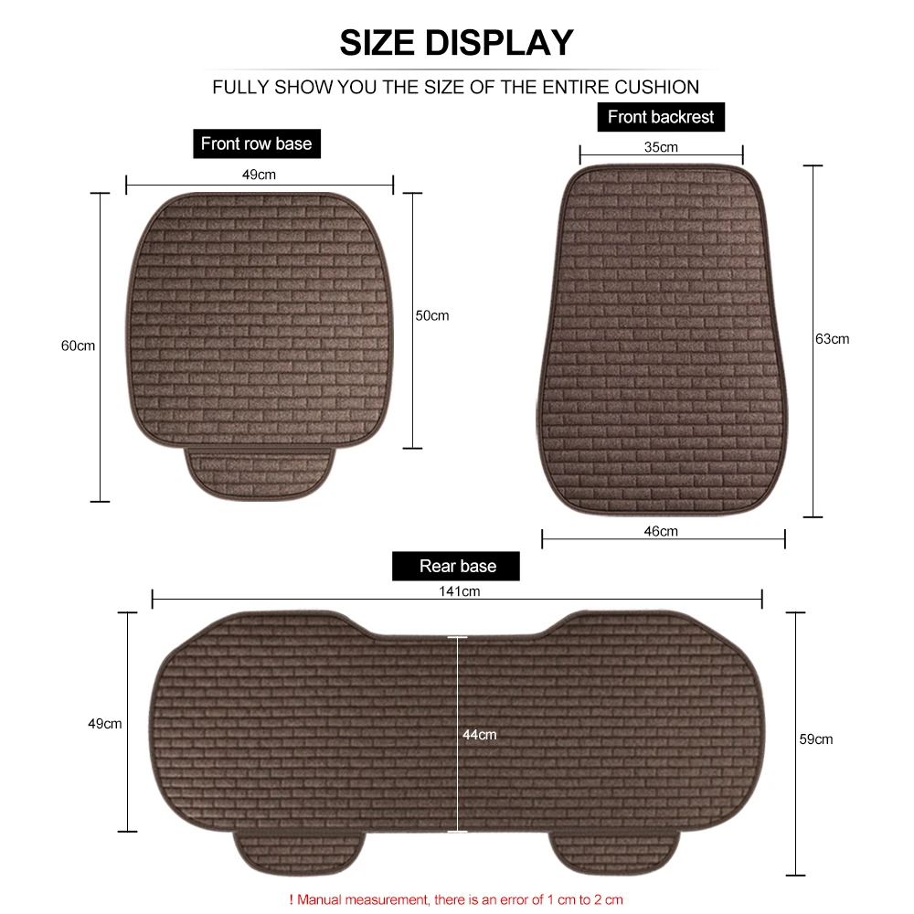 

Muchkey Linen Car Seat Covers Automotive Vehicle Cushion Cover for 5 Passenger Cars Fit Set for Auto Interior Accessories