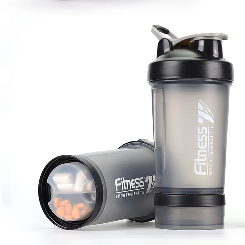 

OKADI Factory Hot Selling BPA Free 3 Layer Plastic Gym Fitness Protein Shaker Bottle, Customized color
