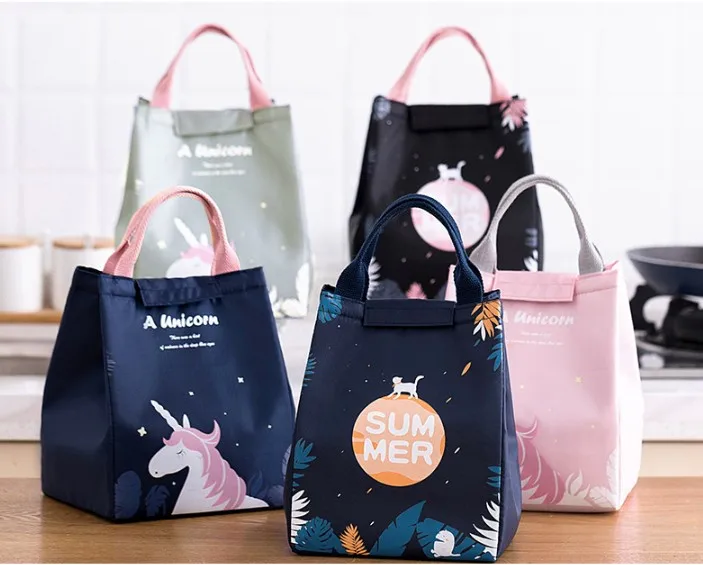 

factory sales stock design unicorn travel outdoor food bag lunch organizer pincic bag