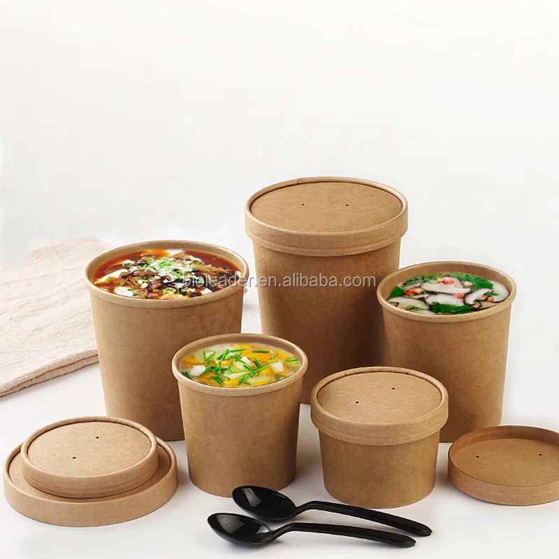 

disposable food grade cheap round paper kraft salad bowl noodle bowl