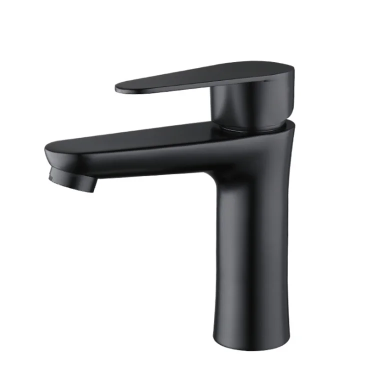 

Hot And Cold Water Single Handle Black Basin Faucet For Bathroom Mixer Faucet Tap