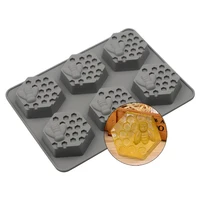 

New Creative 6 Holes Honey Bee Honeycomb Soap Mold Silicone