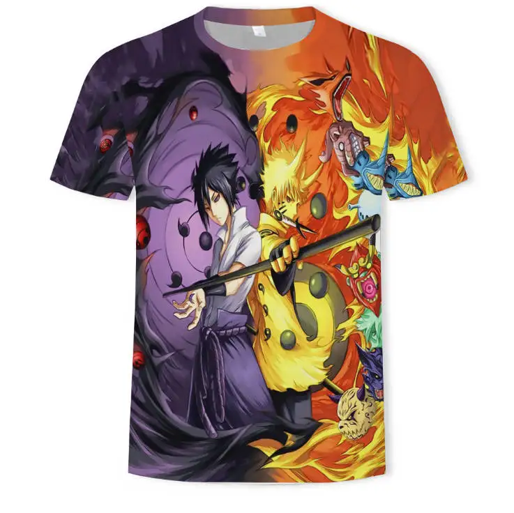 

3d Digital Printing Short Sleeve Men's T-shirt About Comic Characters Of N- aruto Anime