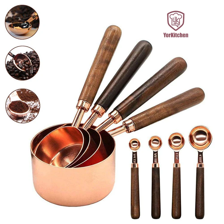 

8 pcs Baking Rose Gold Measuring Spoons set Copper Measuring Cups set