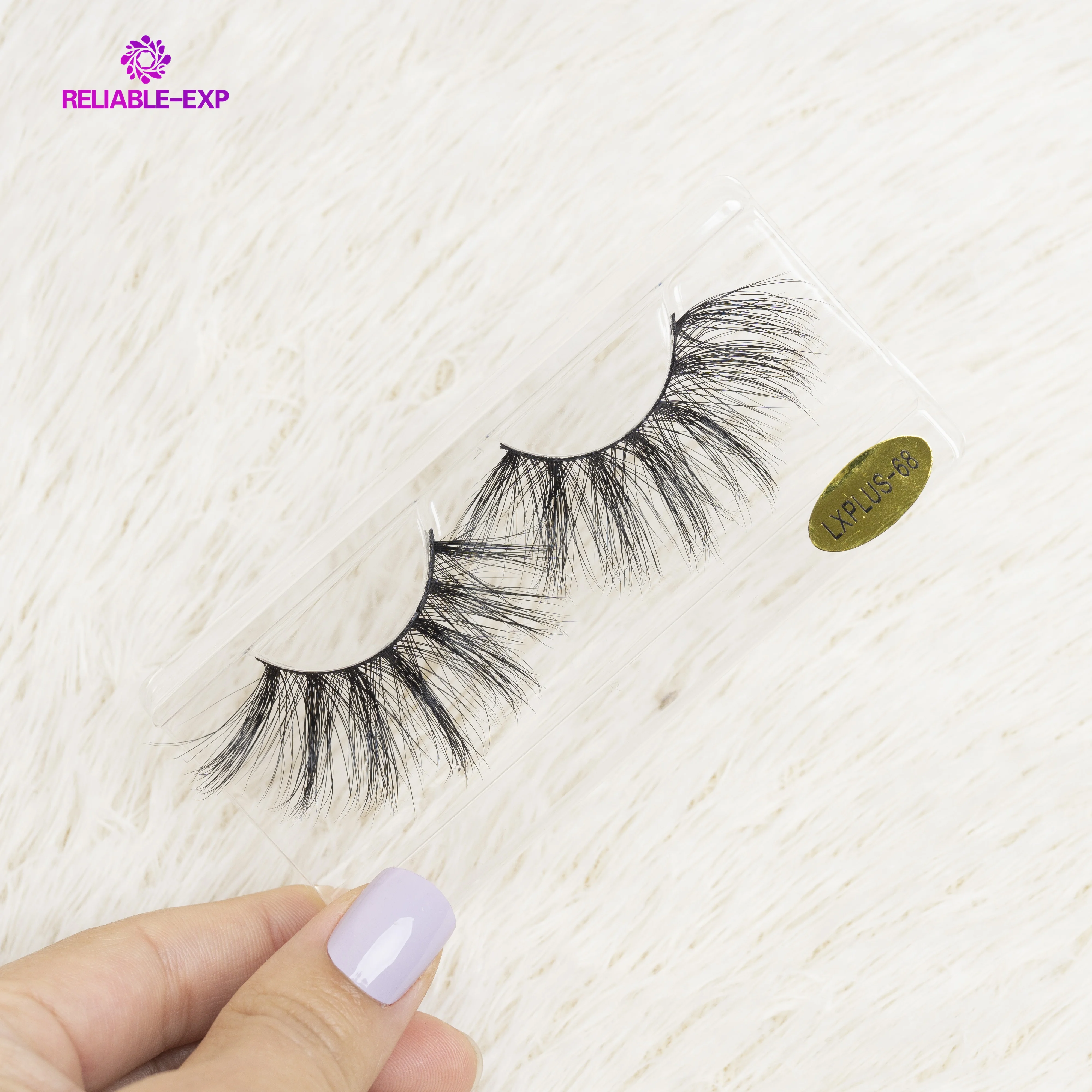 

LXPLUS-68 New year discount Full Strip Lashes Long Dramatic 5D Mink Eyelashes Private Label 25Mm Eyelashes