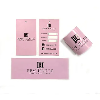 Cheap Brand Logo Print Custom Hair Bundle Wraps And Hang Tag