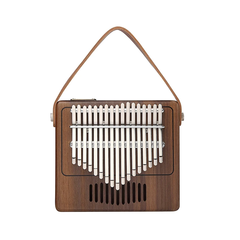 

Kalimba 17 Key High Quality Hand-held music instrument for beginners Thumb Piano with hammer accessories, Brown