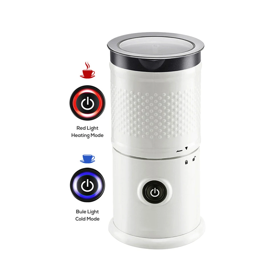 

New Electric Coffee Milk Foamer Heater Warmer Hot Chocolate Stainless Steel Automatic Steam Milk Frother, Black, white