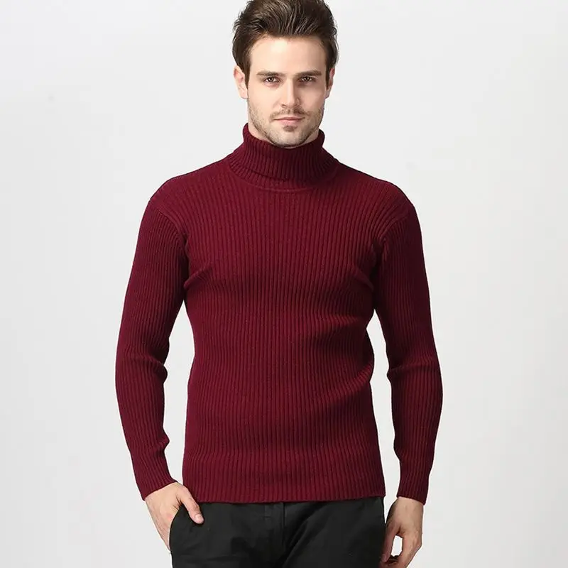 

Wholesale winter fashion custom turtle neck knitted male plus size sweaters gents Rib pullover knitting men sweaters