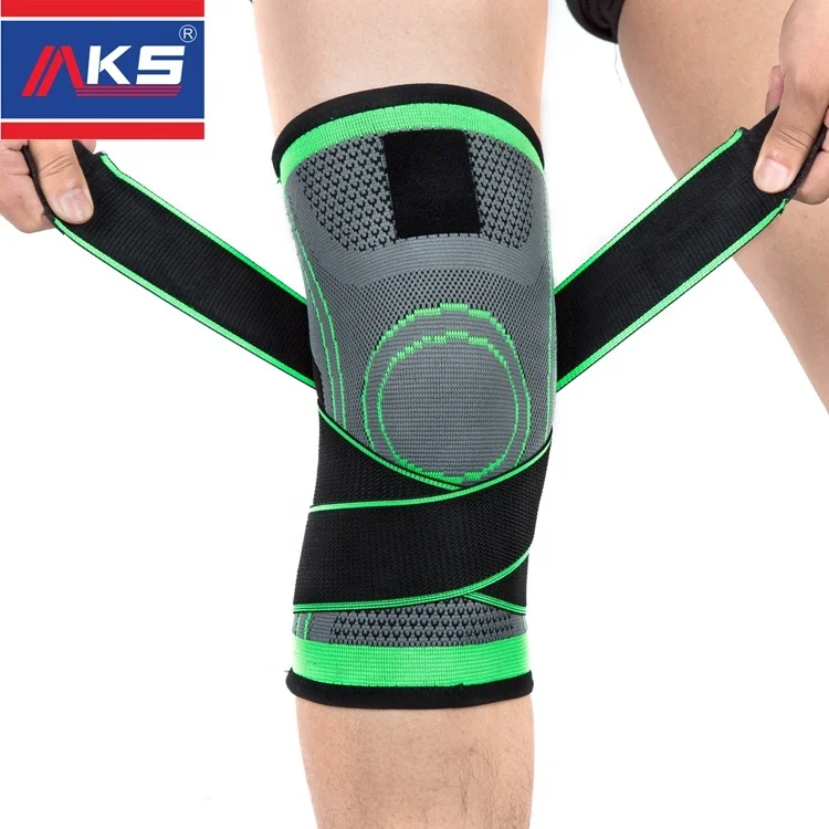 

3D Weaving Compression Knee Sleeve Brace for Men & Women, Knee Support with Adjustable Strap for outdoor fitness, Green, orange, black