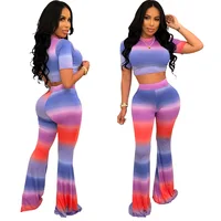 

90809-SW26 sehe fashion wholesale flare pants two piece women jumpsuit