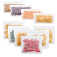 

Wholesales PEVA Food Grade Zippers Reusable Silicone Food Storage High Quality bags for Save Food