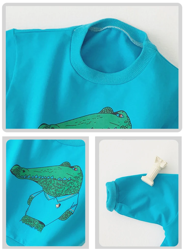 New Funny Crocodile Baby Shirt Children's Top Shirt Baby Crew Neck Pullover Shirt 2482