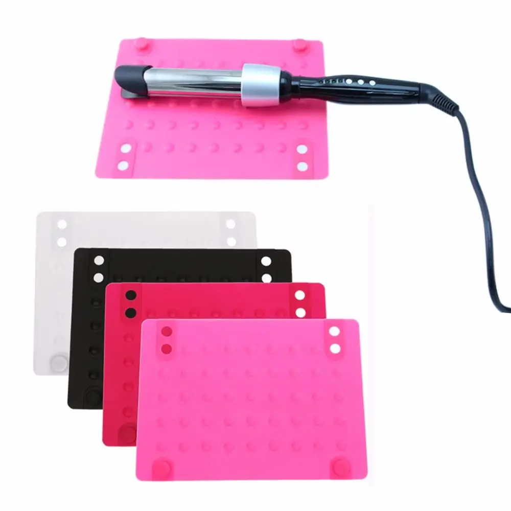 

Silicone Heat Resistant Mat For Hair Straightener Curling Iron Pad Hair Styling Adapter Salon Styling Straightener Tool, Color