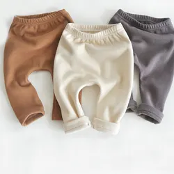 Unisex Organic Warm Fleece Baby Pants Elastic Wais