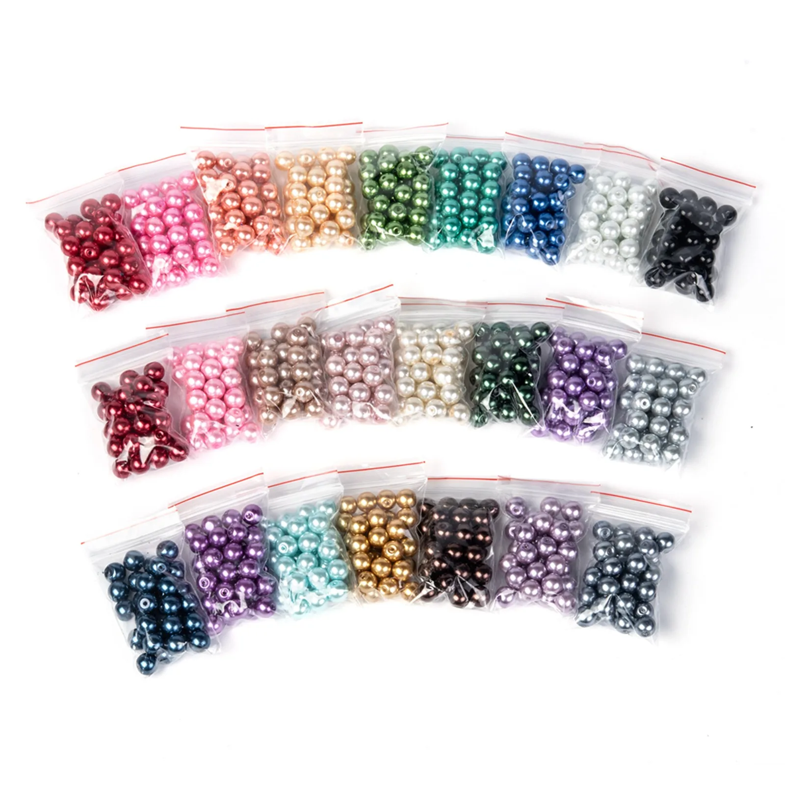 

Pandahall 8mm 24 Color Round Glass Pearl Beads Sets