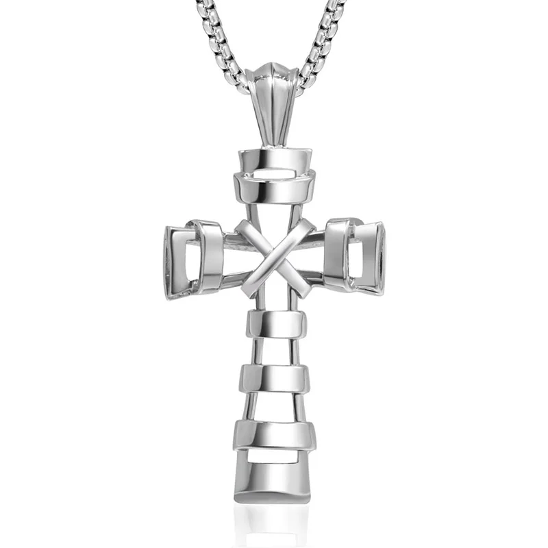 

Stainless Steel Casting Hollow Type Cross Pendant Necklace for Men Jewelry