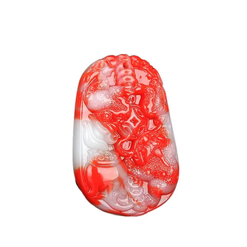 

Red Jade Toad Pendant Fashion Jadeite Gifts Jewelry Carved Necklace Women Amulet Charm Natural Men Chinese