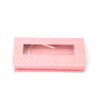 

Empty pink glitter 5d 25mm mink false eyelash packaging 3d eye lash boxes custom private label eyelash box
