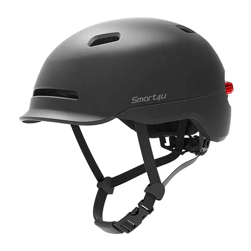 

Smart 4U Helmet Waterproof Scooter Helmet with LED Warning Light for Xiaomi M365/Max G30 Electric Scooter Bike Cycling Helmet