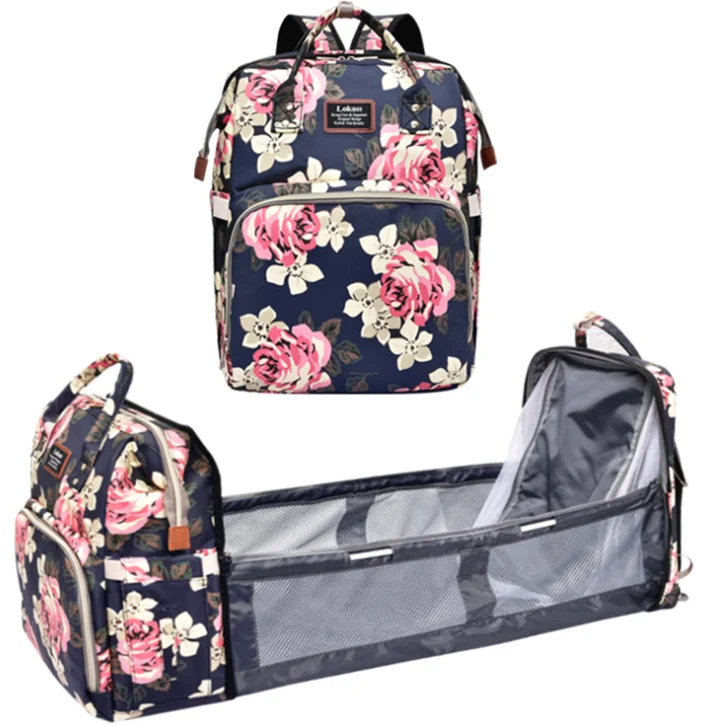 

Fashion Multifunction Large Capacity Waterproof Baby Diaper Bag Backpack With Bed