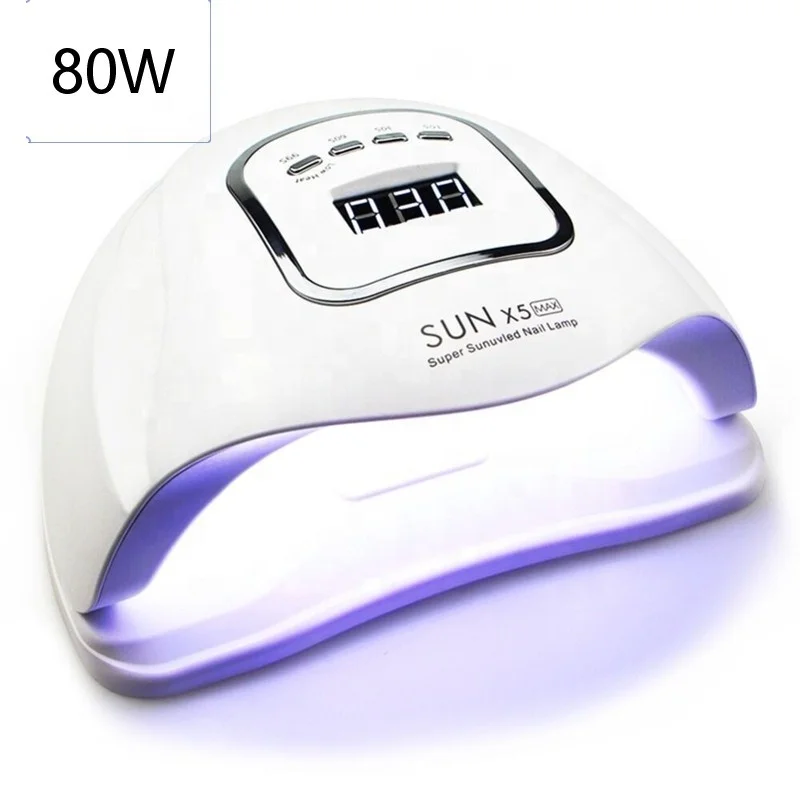 

Professional Gel Polish Light 80W UV LED Lamp Nail Dryer with 4 Timer Setting, White